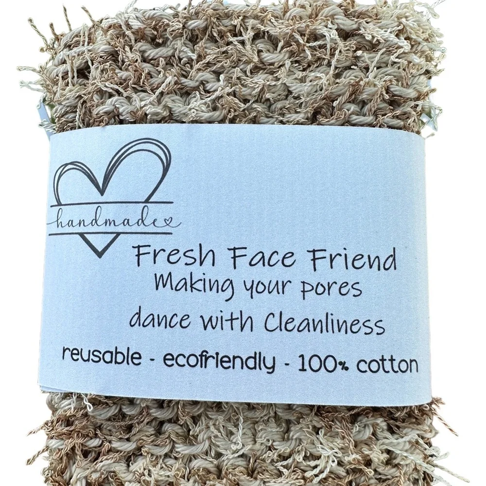 Hand Knit Fresh Face Friend Rustic Style Cotton Scrubby